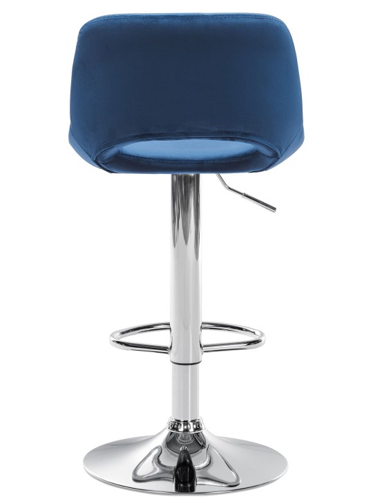 Tabouret de bar Camden velours chrome, bleu Tabouret de bar Camden velours chrome, bleu