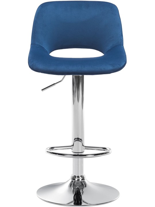 Tabouret de bar Camden velours chrome, bleu Tabouret de bar Camden velours chrome, bleu
