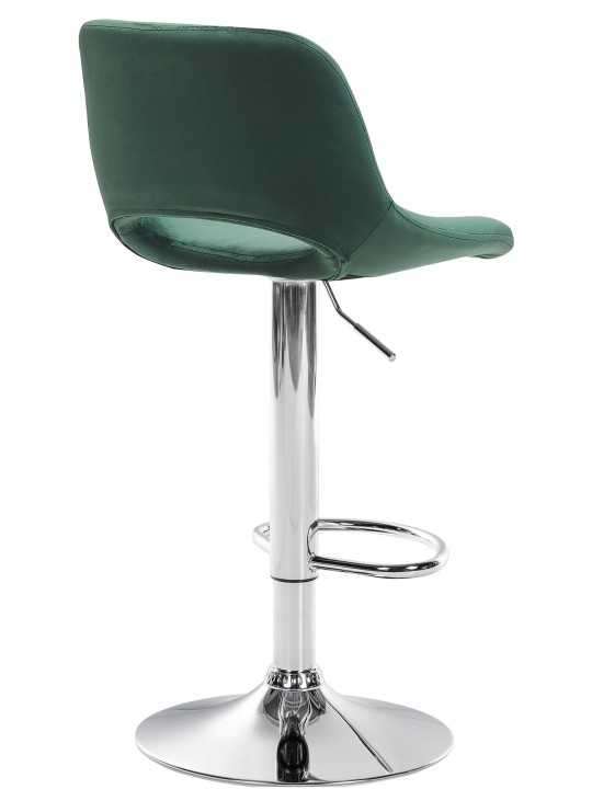 Tabouret de bar Camden velours chrome, vert