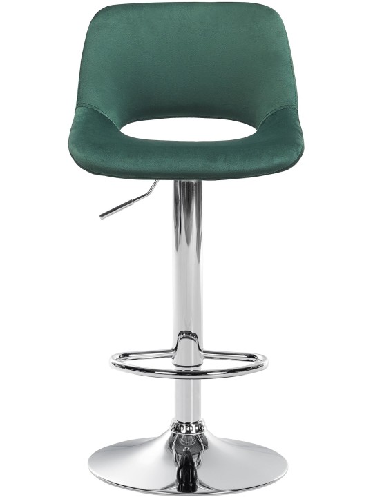 Tabouret de bar Camden velours chrome, vert