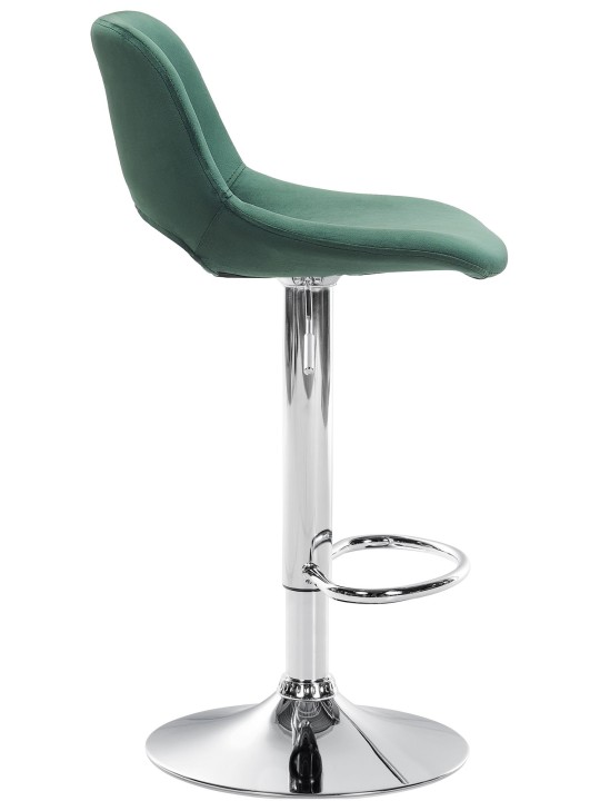 Tabouret de bar Camden velours chrome, vert