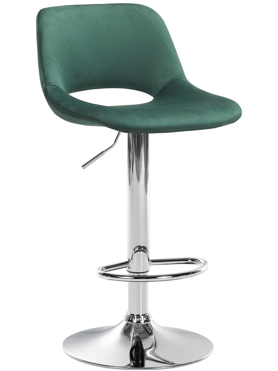 Tabouret de bar Camden velours chrome, vert