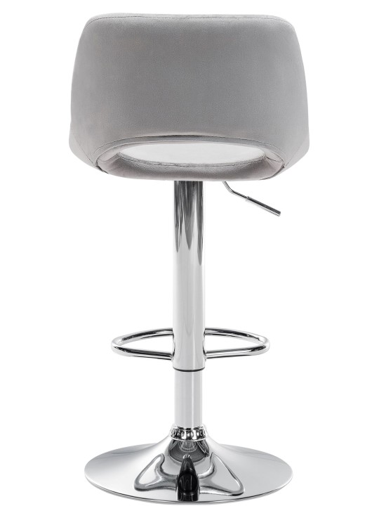 Tabouret de bar Camden velours chrome, gris clair