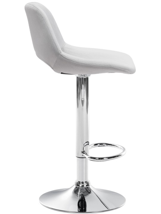 Tabouret de bar Camden velours chrome, gris clair