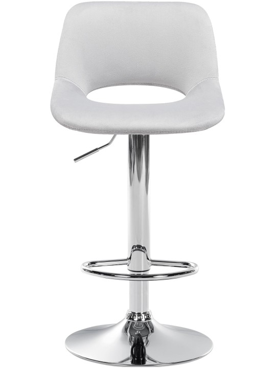 Tabouret de bar Camden velours chrome, gris clair