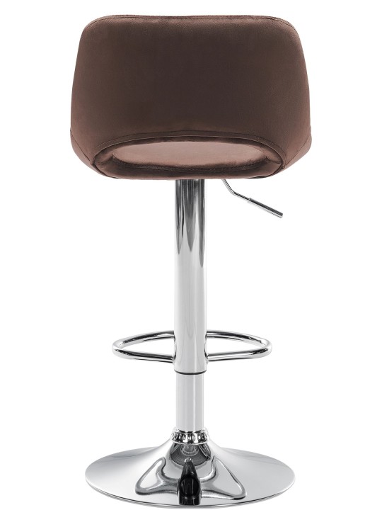 Tabouret de bar Camden velours chrome, brun