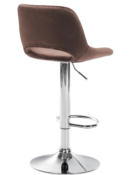 Tabouret de bar Camden velours chrome, brun