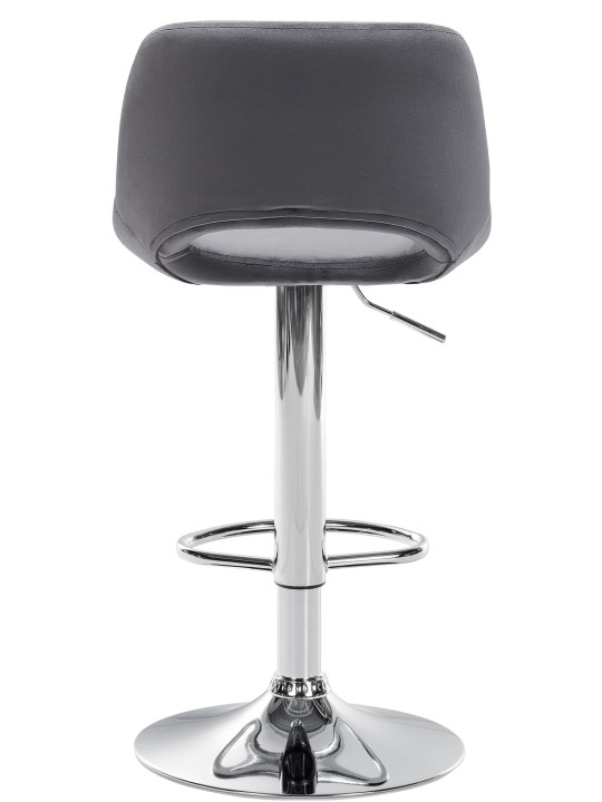 Tabouret de bar Camden velours chrome, gris foncé Tabouret de bar Camden velours chrome, gris foncé