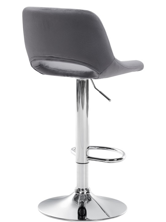 Tabouret de bar Camden velours chrome, gris foncé Tabouret de bar Camden velours chrome, gris foncé