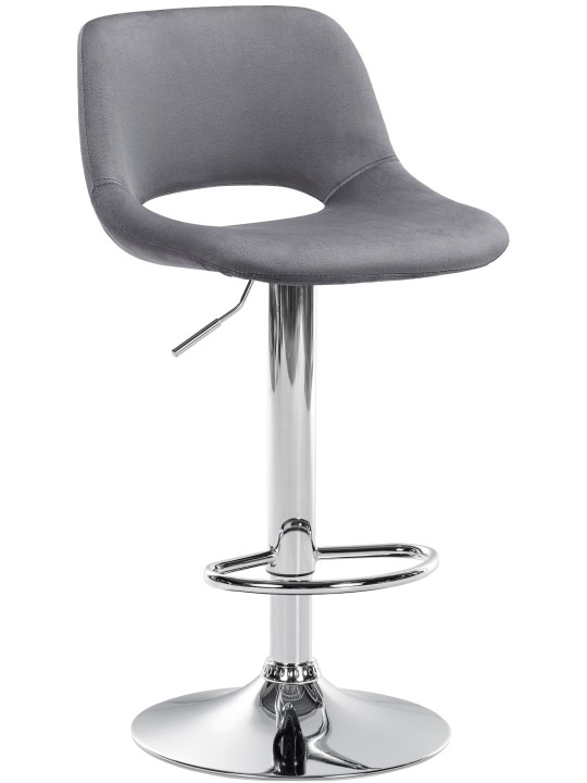Tabouret de bar Camden velours chrome, gris foncé Tabouret de bar Camden velours chrome, gris foncé