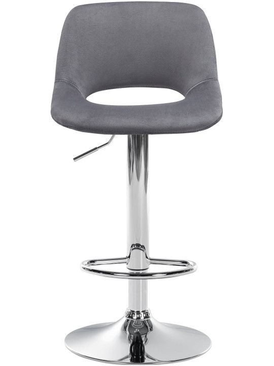 Tabouret de bar Camden velours chrome, gris foncé Tabouret de bar Camden velours chrome, gris foncé