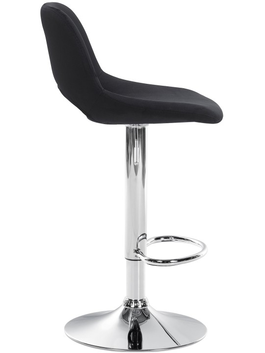Tabouret de bar Camden velours chrome, noir