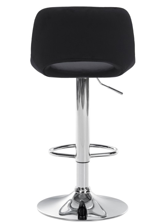 Tabouret de bar Camden velours chrome, noir