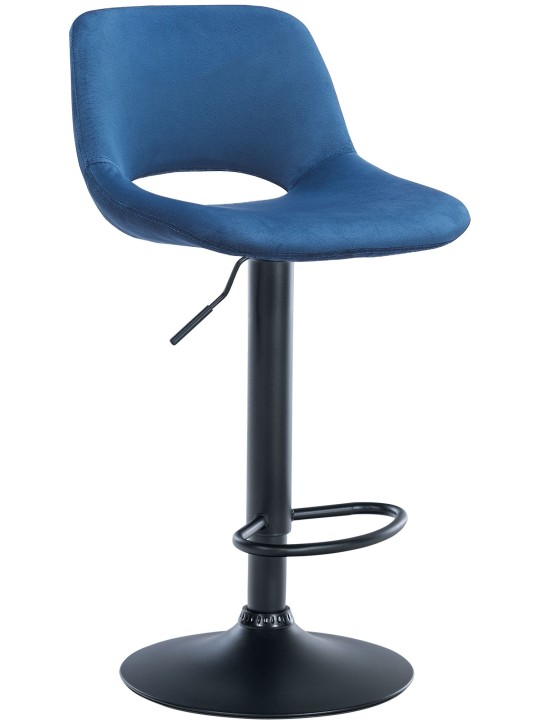 Tabouret de bar Camden velours, bleu