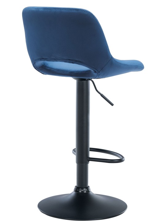 Tabouret de bar Camden velours, bleu