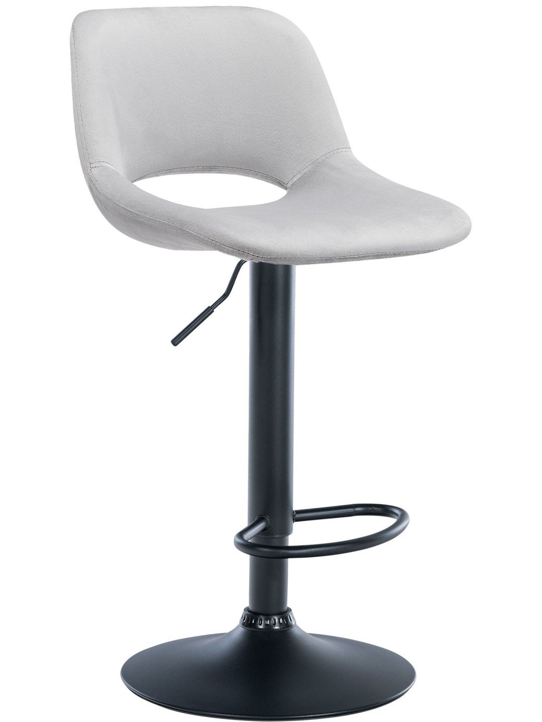 Tabouret de bar Camden velours, gris clair