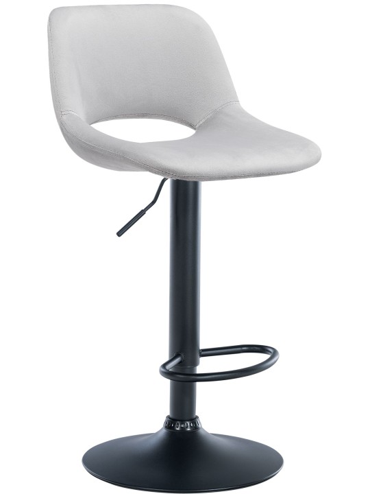 Tabouret de bar Camden velours, gris clair