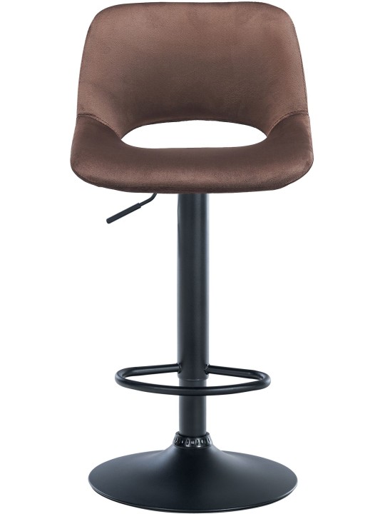 Tabouret de bar Camden velours, brun