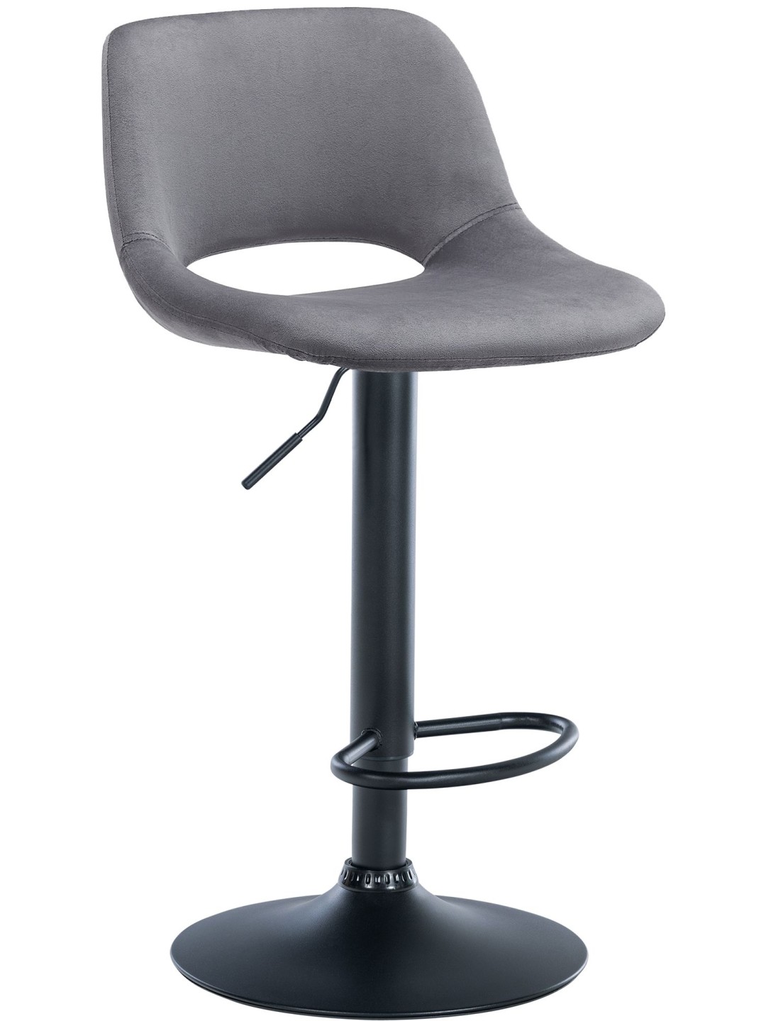 Tabouret de bar Camden velours, gris foncé