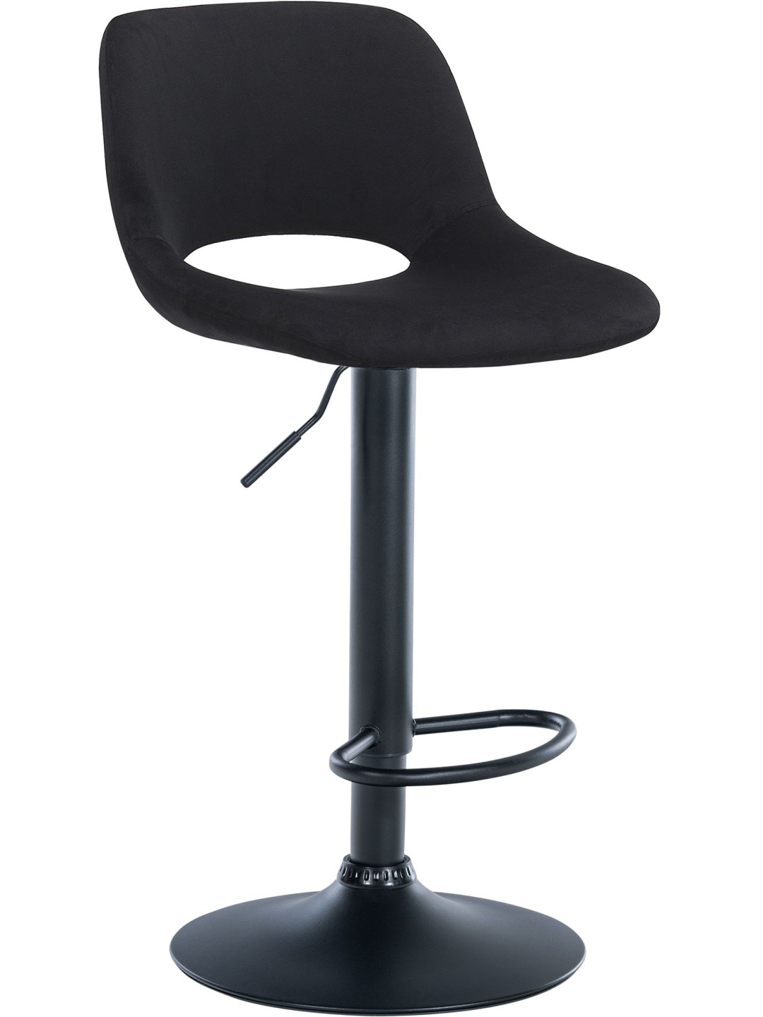 Tabouret de bar Camden velours, noir