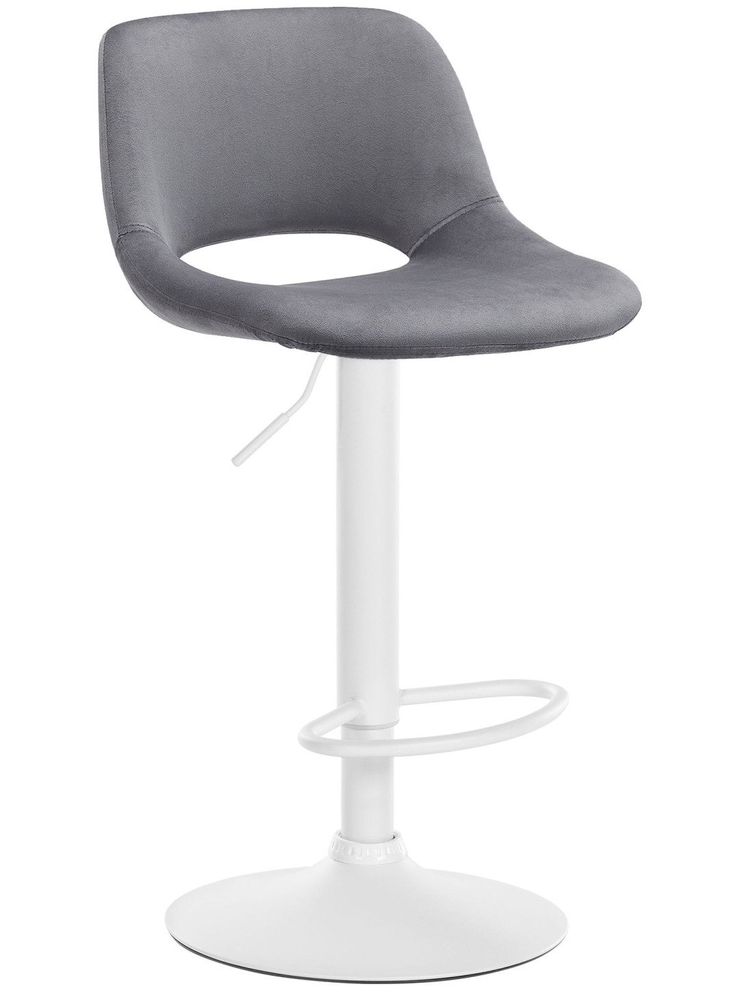 Tabouret de bar Camden velours, gris foncé