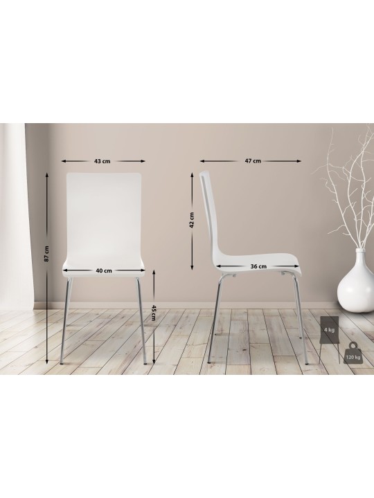 Lot de 2 chaises visiteurs Pepe, blanc
