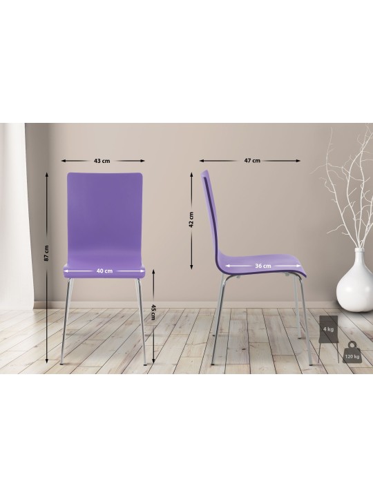 Lot de 2 chaises visiteurs Pepe, lilas