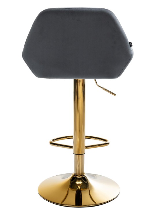 Tabouret de bar Braga Gold Velvet, gris foncé Tabouret de bar Braga Gold Velvet, gris foncé