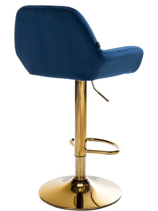 Tabouret de bar Braga Gold Velvet, bleu