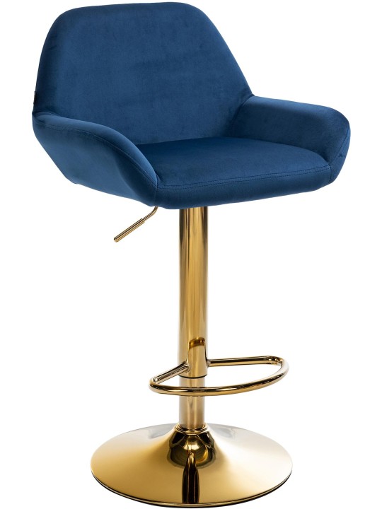 Tabouret de bar Braga Gold Velvet, bleu