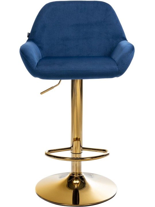 Tabouret de bar Braga Gold Velvet, bleu