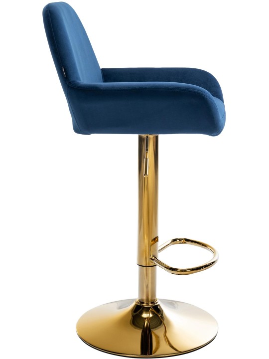 Tabouret de bar Braga Gold Velvet, bleu
