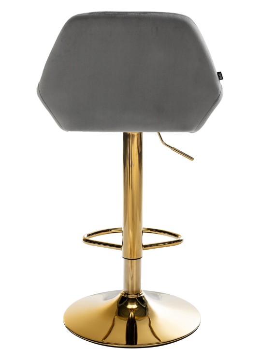 Tabouret de bar Braga Gold Velvet, gris