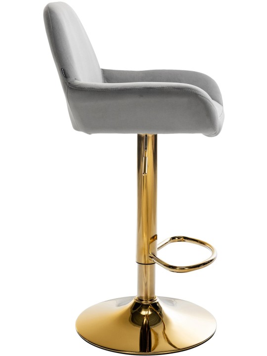 Tabouret de bar Braga Gold Velvet, gris