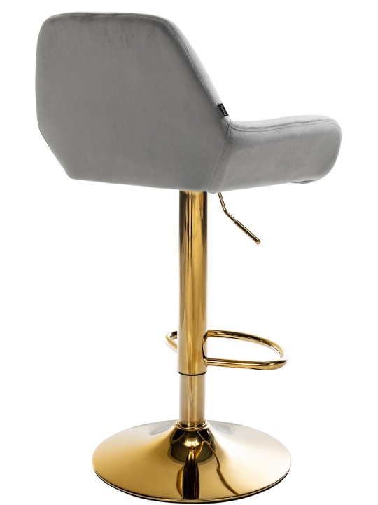 Tabouret de bar Braga Gold Velvet, gris