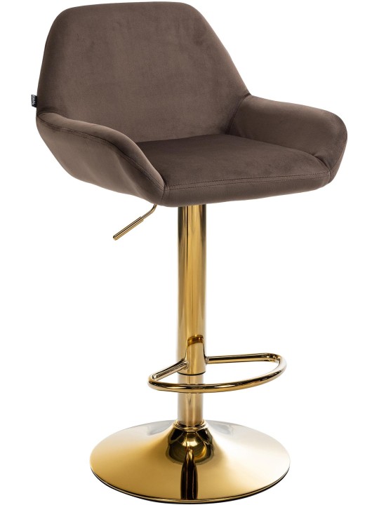 Tabouret de bar Braga Gold Velvet, brun