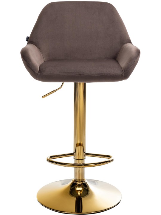 Tabouret de bar Braga Gold Velvet, brun