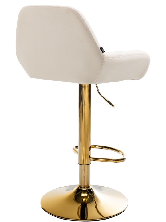 Tabouret de bar Braga Gold Velvet, crème