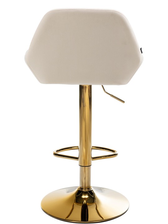 Tabouret de bar Braga Gold Velvet, crème