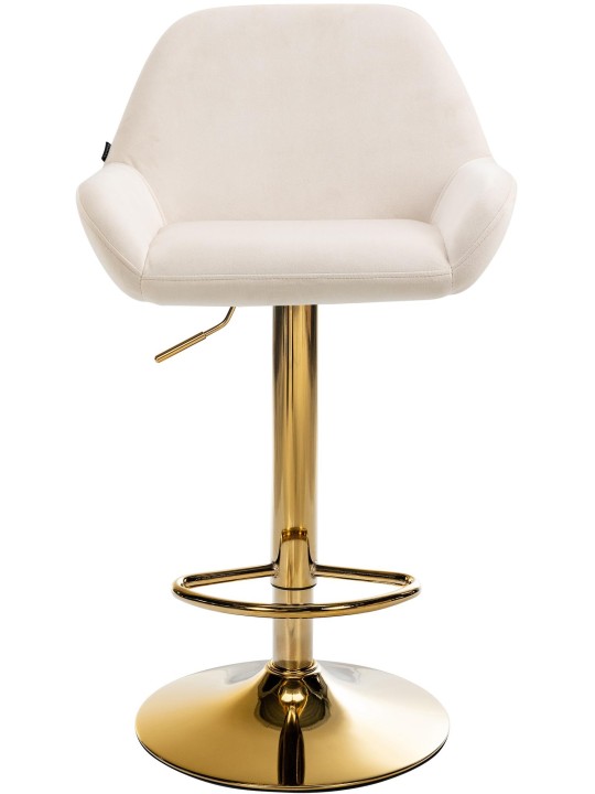 Tabouret de bar Braga Gold Velvet, crème