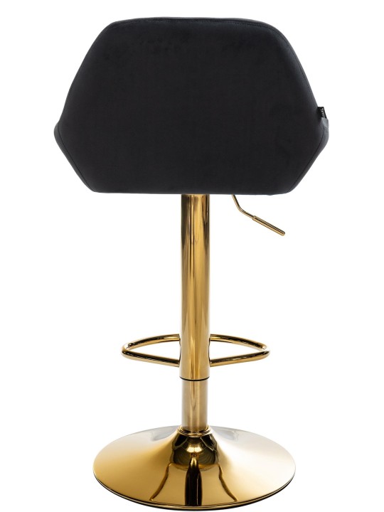 Tabouret de bar Braga Gold Velvet, noir