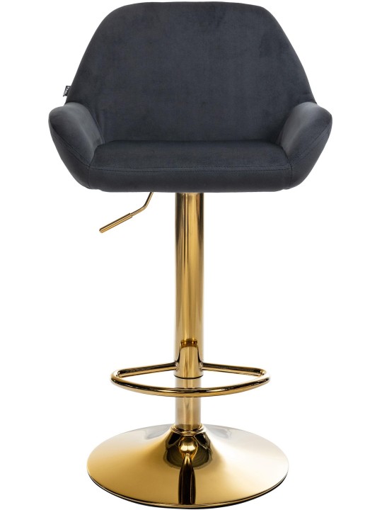 Tabouret de bar Braga Gold Velvet, noir