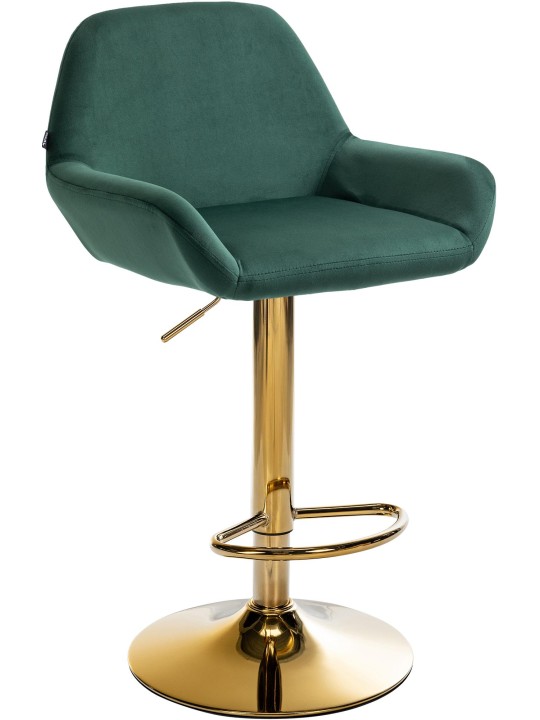 Tabouret de bar Braga Gold Velvet, vert foncé Tabouret de bar Braga Gold Velvet, vert foncé