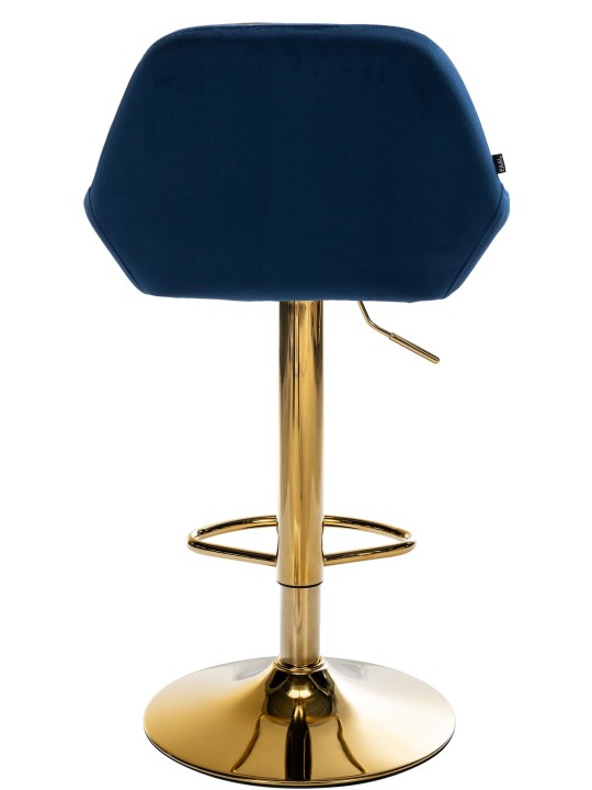 Lot de 2 Tabourets de Bar Braga Velours Doré, bleu Lot de 2 Tabourets de Bar Braga Velours Doré, bleu