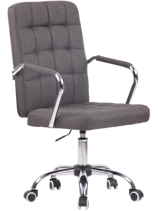 Chaise de bureau Terni en tissu, gris foncé