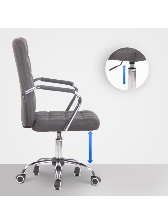 Chaise de bureau Terni en tissu, gris foncé