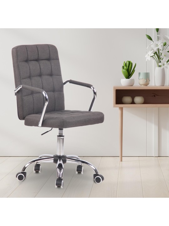 Chaise de bureau Terni en tissu, gris foncé