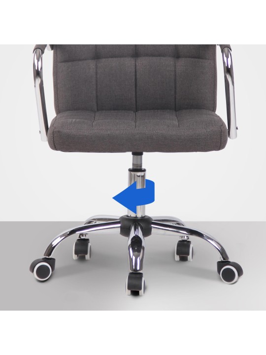 Chaise de bureau Terni en tissu, gris foncé