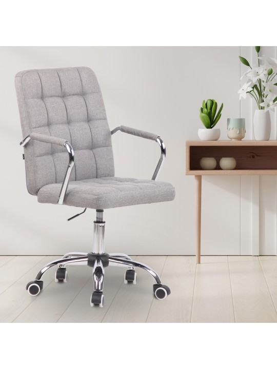 Chaise de bureau Terni en tissu, gris