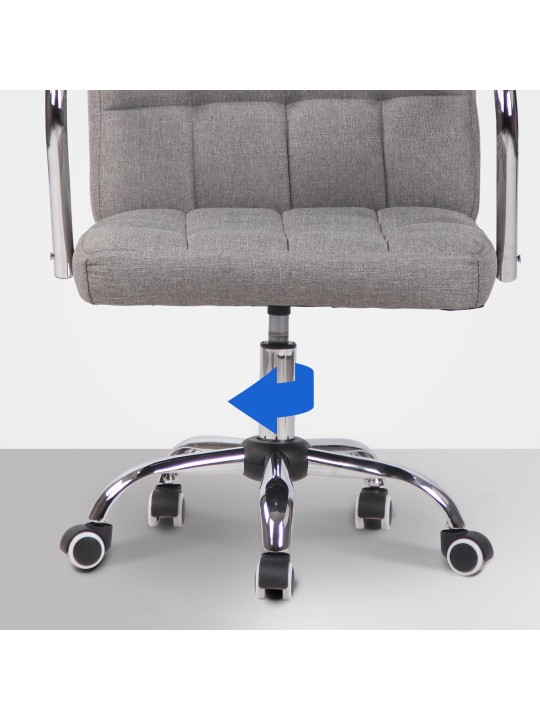 Chaise de bureau Terni en tissu, gris